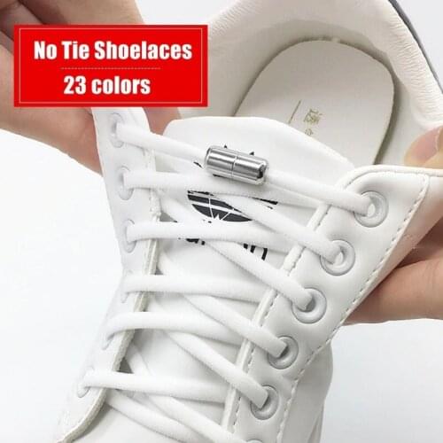 Elastic No Tie Semicircle Shoelaces For Kids and Adult Sneakers Quick Lazy Metal Lock Strings