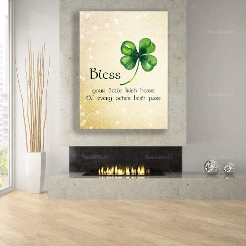Irish Blessing: Bless Your Little Irish Heart & Every Other Irish Part | Ireland Quote Art |for Your Favorite Irish Lover