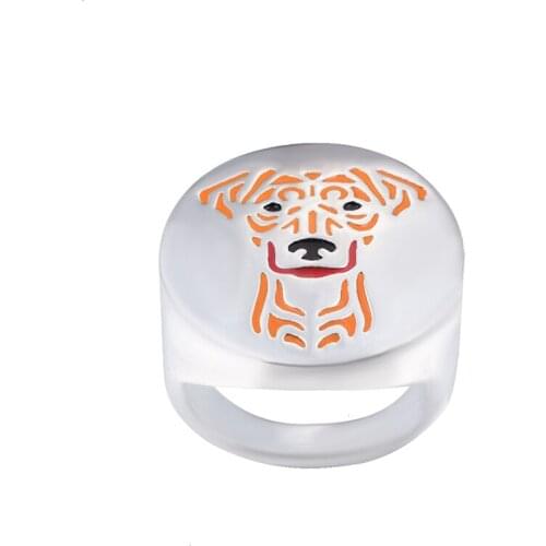 German Pinscher with color selection enamel ring lovers and owners-unisex