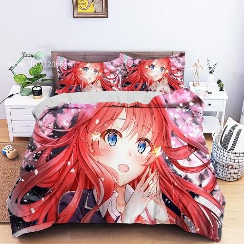 The Quintessential Quintuplets Bedding Set For Girl Kids Teen Cute Duvet Cover Sets Twin Full Bed Linen Cartoon Anime Bedclothes