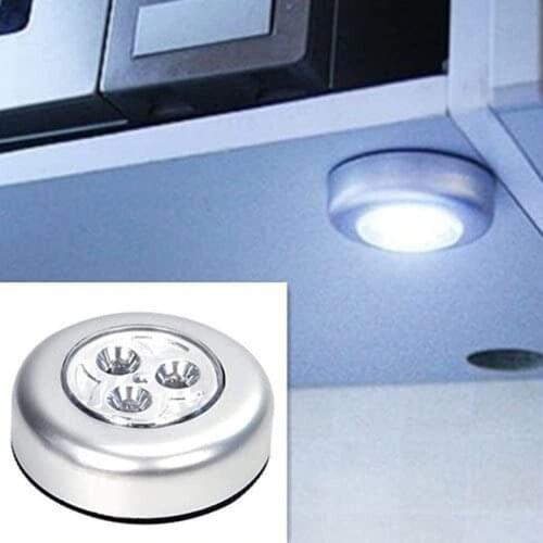 1 Piece Of Led Touch Light 3led Cabinet Light, Tap Light, Button Light, Bedside Light, Battery-Powered Emergency Light, Night Li