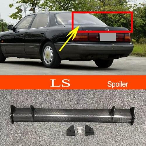 LS 1993-1995 Real Carbon Fiber GT-style Car-styling Sporty Rear Trunk Wing Spoiler for Lexus LS 1993-1995 Sedan