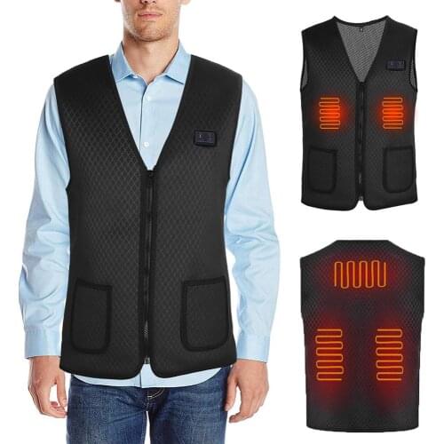 Motorcycle Electric Heating Vest Jacket Adjustable USB Charging Heated Warm Vest for Outdoor Camping Hiking Golf Motorcycle Vest
