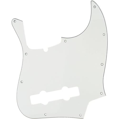 Musiclily Pro 5-String 10-Hole Contemporary J Bass Pickguard for Fender American Jazz Bass, 3Ply Parchment