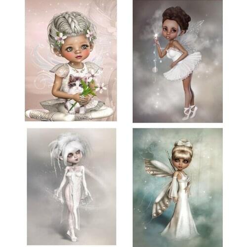 Diy Full Diamond Painting Cross Stitch kit Cartoon Angel bride collection Round Diamond Embroidery mosaic pattern kids Gifts