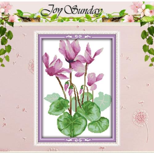 Purple Flower Patterns Counted Cross Stitch DIY 11CT 14CT Cross Stitch Set Wholesale Cross-stitch Kits Embroidery Needlework