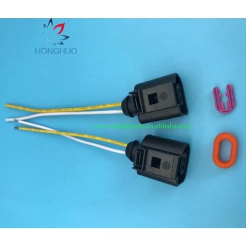 New 1J0973702 Electrical Harness 2 Pin Connector Plug Wiring for A4 A6 A8 Q5 Q7 2004 - 2009 - 1J0 973 702