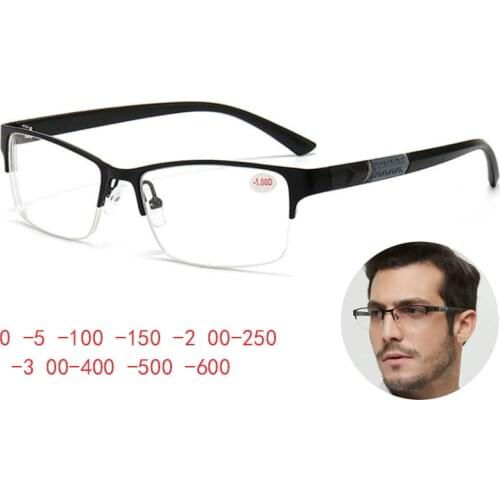 Half Metal Frame Nearsighted Glasses Man Prescription Myopia 0 -0.5 -1 -1.5 -2 -2.5 -3 -4 -5 -6 Myopic Reading +1.0 +1.5 +2.0 +3