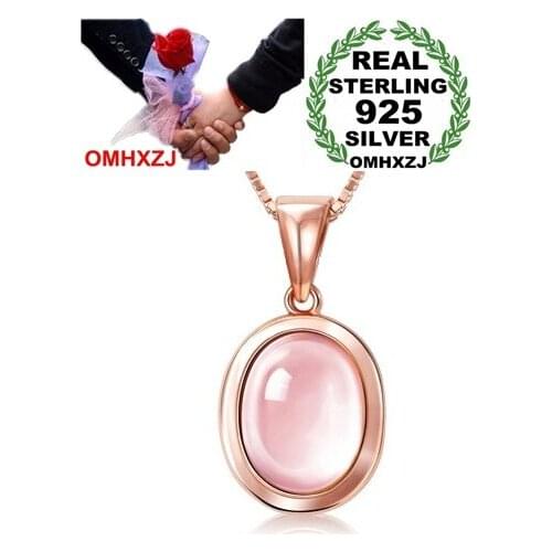 OMHXZJ Wholesale round woman 5 carat kpop star fashion 925 sterling silver NO Chain Necklace pendant Charms PE14