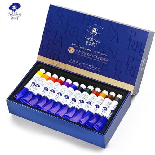 Paul Rubens Art Supplier Regular 12 Colors 8ml Watercolor Paint Tube Set Professional Acuarela For Artists and Masters