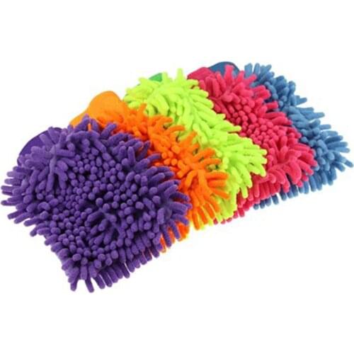 Car Wash Glove Chenille Microfiber Coralline Thickened Duster Double Sided Cleaning Glove Cleaning Duster Car Wash Cleaning Tool