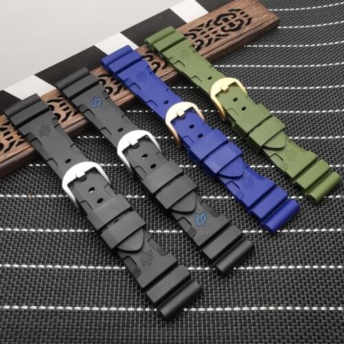 22mm Black Blue Green Silicone Rubber watch band Replace For Panerai strap watch band Waterproof watchband free tools