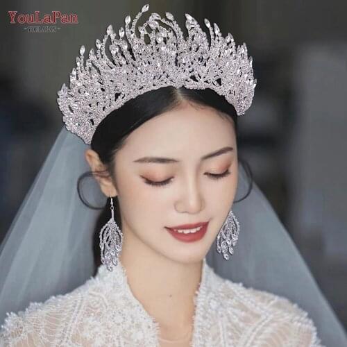 YouLaPan HP374 Bridal Hair Tiara Rhinestones Hairbands Handmade Women Headwear Bridesmaid Girl Wedding Accessories Jewelry Set