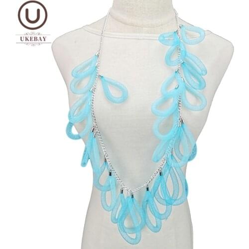 UKEBAY New Long Pendant Necklace Luxury Handmade Jewelry Women Mesh Necklaces Designer Gothic Clothes Accessories Big Chain Gift