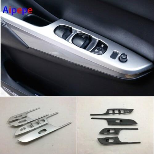 For Nissan Terra Navara NP300 2018-2019 Internal Stickers ABS Car Styling Car Door Window Lift Switch Panel Sequins