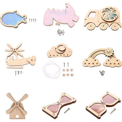 Busy Board DIY Model Toys Baby Montessori Sensory Activity Board Accessories DIY Wooden Hand Eye Skills Training Toy Busy Block