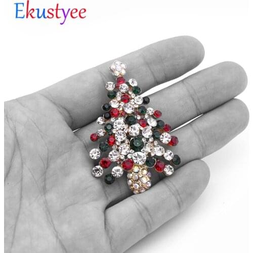 Crystal Christmas Tree Brooch For Women New Fashion Jewelry Full Colorfull Rhinestones Scarf Clip Best Christmas Gift