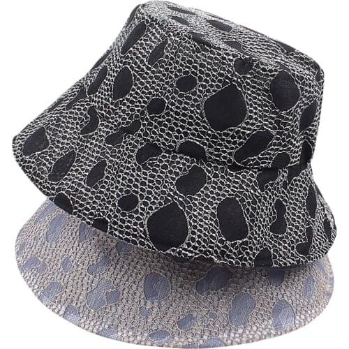 Women Bucket Hat Lace Splicing Spots Lightweight Summer Sunshading Caps Travel Beach Hat Chic Casual Cap Outdoor Fisherman Hat