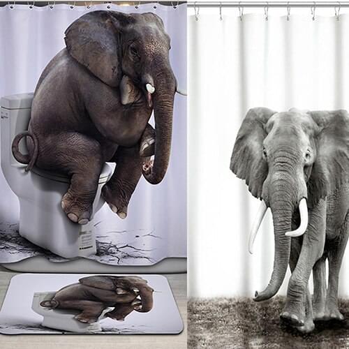 1.8*1.8m Moldproof Waterproof 3D Print Bathroom Bath Shower Curtain Curtain Hooks Flower Tieback Eco-friendly Best Price