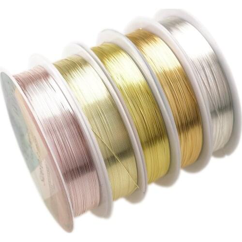 1 Roll 0.2/0.3/0.4/0.5/0.6/0.8/1mm High Quality Copper Wire DIY Beading Wire For Jewelry Making Cord String, Do not fade