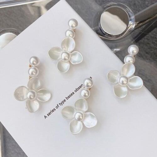 1pcs Korean Seashell Flower Hair Clips For Women Fashion Simulated Pearl Hairpins Barrettes Headwear Girls Hair Accessories