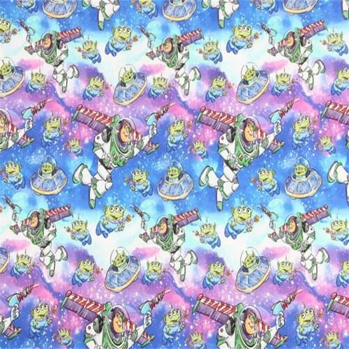 Disney Toy Story Buzz Lightyear Print 100% Cotton Fabric for Boy Clothes Hometextile Cushion Cover Backpack Needlework DIY