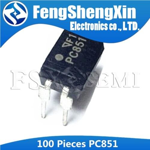100pcs PC851 DIP-4 PC851XNNSZ0F DIP PC851XJ0000F DIP4 High Collector-emitter Voltage Type Photocoupler
