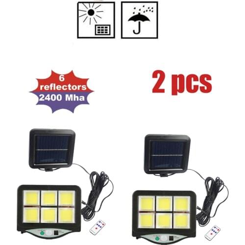 2pcs seperable Waterproof Solar Light 120 LED Outdoor Solar Lamp PIR Motion Sensor Wall Light Solar Powered Sunlight for Garden