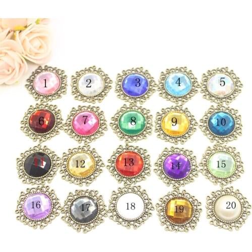 2018 Special Offer Plating Acryl Hot 10pcs Retro Round Lace Acrylic Alloy Buttons Flatback Embellishment Button Diy Accessories