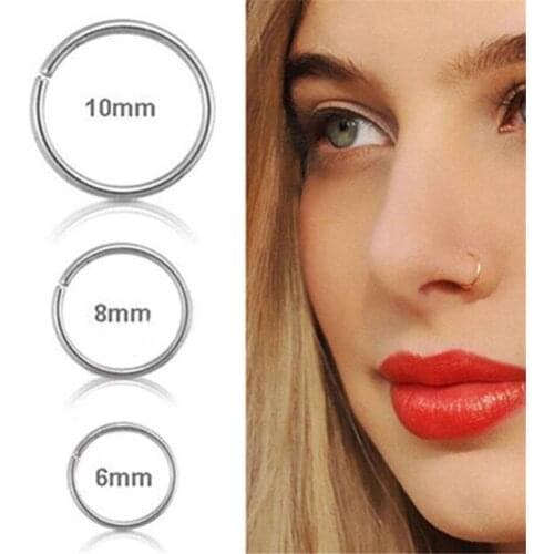 3 Pc of Stainless Steel Thin Small Nose Ring Hoop Cartilage Perforated Stud Earbone Ring Earbone Nail Body Piercing Jewelry
