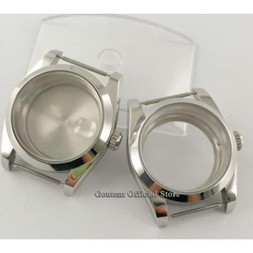 36mm Sterile Silver Watch Case Sapphire Glass Fit NH35 NH36,ETA 2836,DG 2813/3804 Miyota 8205/8215/821A Movement