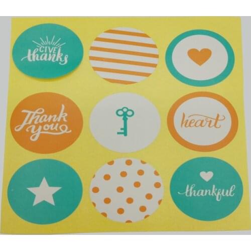 450PCS/Lot Creative New Round Green White Orange Three-color Handmade Self-adhesive Sealing Gift Sticker Wholesale Free Shipping