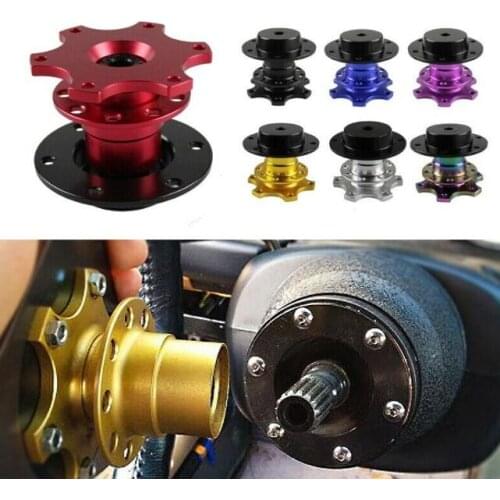 Aluminum 6 Hole Car Steering Wheel Quick Release Snap off Hub Adapter Kit