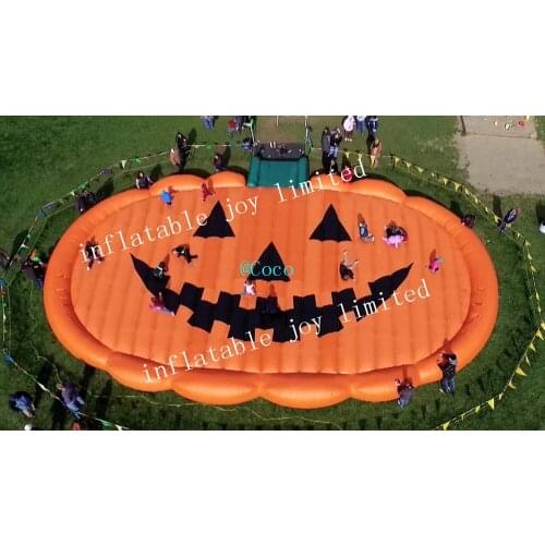 Free sea shipping/cnf terms,12x7x1mh giant pumpkin jumping pad,halloween inflatable jumper courts,outdoor funny jumping mat