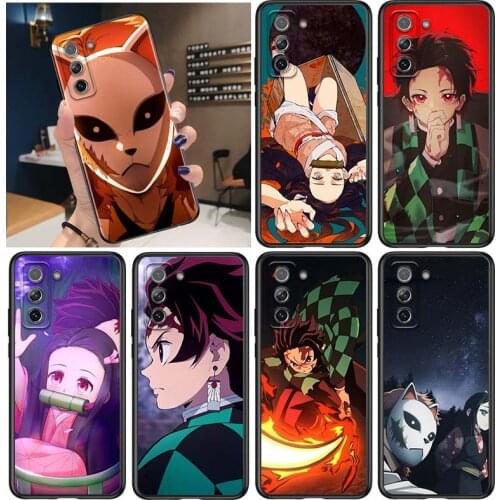 Demon Slayer Kimetsu for Samsung Galaxy S21 Ultra Plus Note 20 10 9 8 S10 S9 S8 S7 S6 Edge Plus Black Phone Case