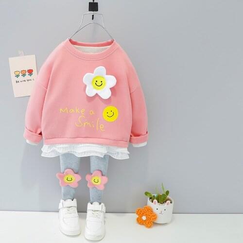 Child Girls Clothing Baby Tracksuits Spring Fashion Children Girl Infant Cotton Clothes Cartoon T-Shirt Denim Pants 2pcs/Sets