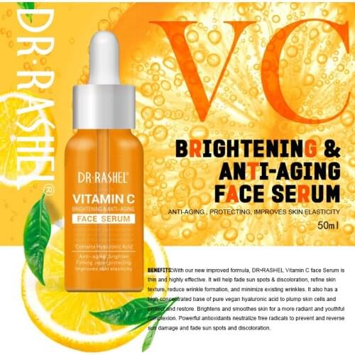 DR.RASHEL Brightening Anti-aging Firming Whitening Face Anti-wrinkles Hyaluronic Acid Essence Vitamin C Serum VC Dark Spots