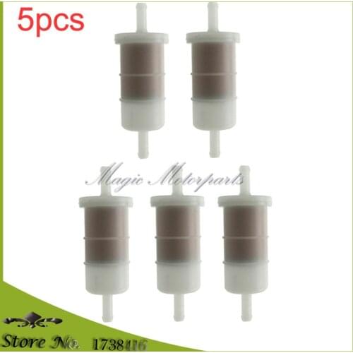 5pcs 1/4" Fuel Filter For Briggs & Stratton John Deere Mercury Johnson Evinrude Snowmobile Dirt Bike ATV Mower Outboard Mariner
