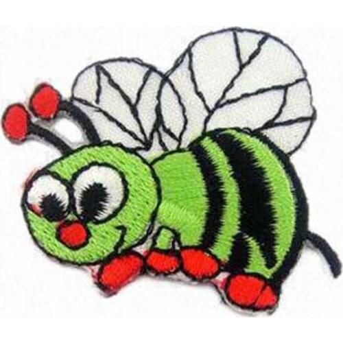 Bee Patches For Clothes Made by Twill with Heat Cut Edge and Iron On Backing Customized MOQ50pcs free shipping by Post
