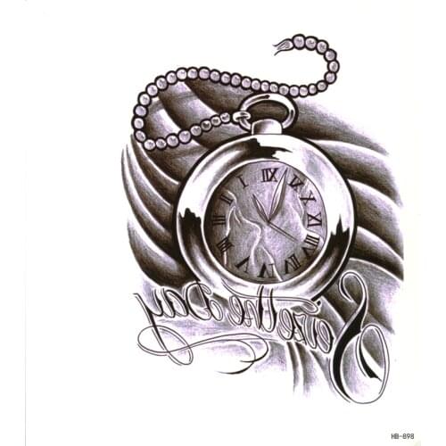 5pcs Pocket Watch Waterproof Temporary Tattoos men pearl body feminino tatuagem pesca car-styling sleeve tatoo stickers