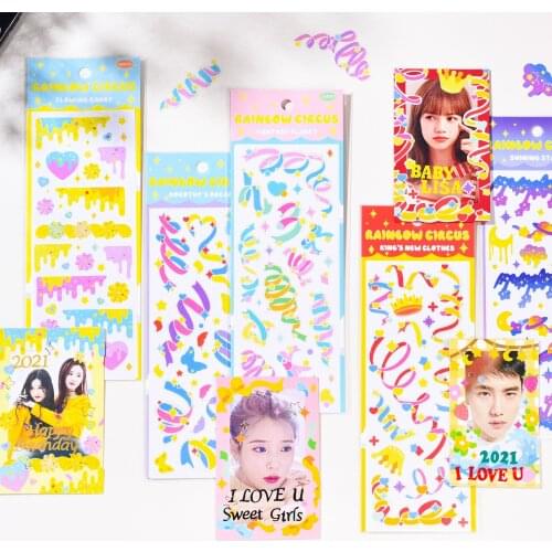 1pcs Korea Kawaii Ribbon Bow Sticker DIY Mobile Phone Photo Album Log Decoration Material Cute Office And School Stationery