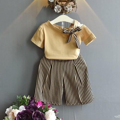 Girls boutique outfits Girls T-shirt + wide leg pants suit girls outfits toddler girl boutique kids clothing fashion clothes