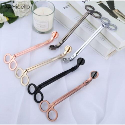 Candle Wick Trimmer Stainless Steel Candle scissors trim wick Cutter Snuffer Round head 18cm Black Rose Gold Bronze Silver Red