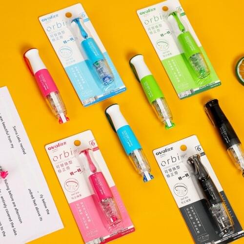 6m*5mm Creative Rotary Correction Tape cute Convenient Replaceable Core Roller masking Tape Kawaii Stationery School Supplies