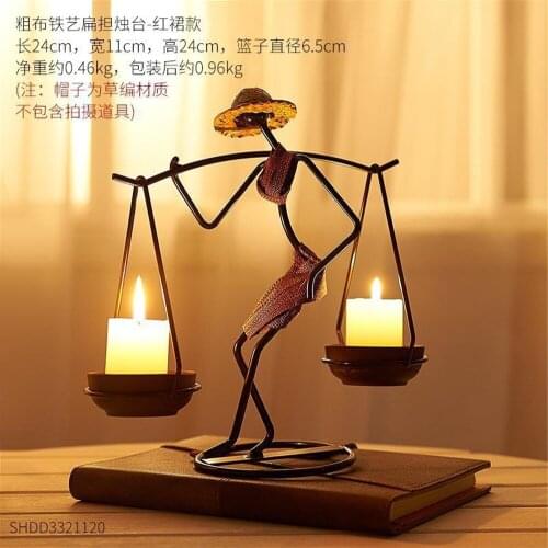 Metal Candelabra Candlestick Abstract Character Sculpture Candle Holder Decor Handmade Figurine Home Decoration Art Gift