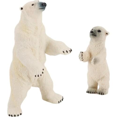 Simulation Arctic Animal Polar Bear Model Toy White Bear Animals Toys Figurines Home Decor Preschool Educational Toys