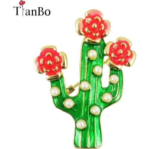Fashion Jewelry Natural cactus flower branches Vintage corsage brooches in pin costume or womens scarf