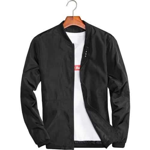 Youth Jacket Mens Outer Wear Autumn Thin Jacket Black Casual Trendy Top