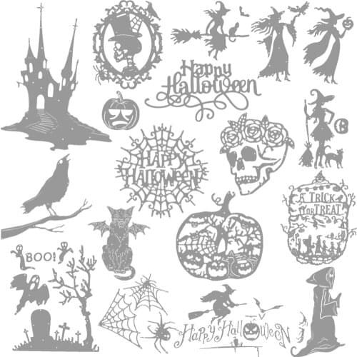 MT New Happy Halloween Metal Cutting Dies Cut Die Scrapbook Photo Album Decorative Embossing Stencils Paper Cards Making Craft