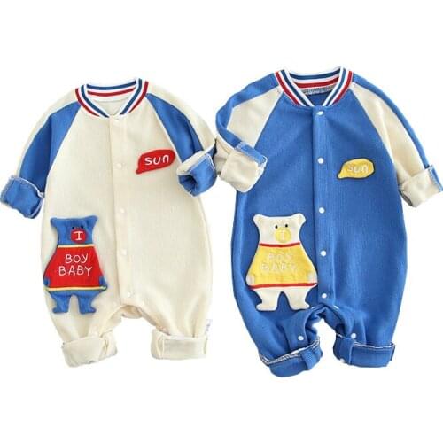 Autumn and Summer New 100cotton Newborn Baby Boys Girls Rompers Crawl Clothes Set